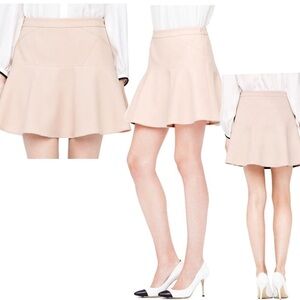 Club Monaco nude pastel blush pink Jenna pleated skater mini skirt Sz 10